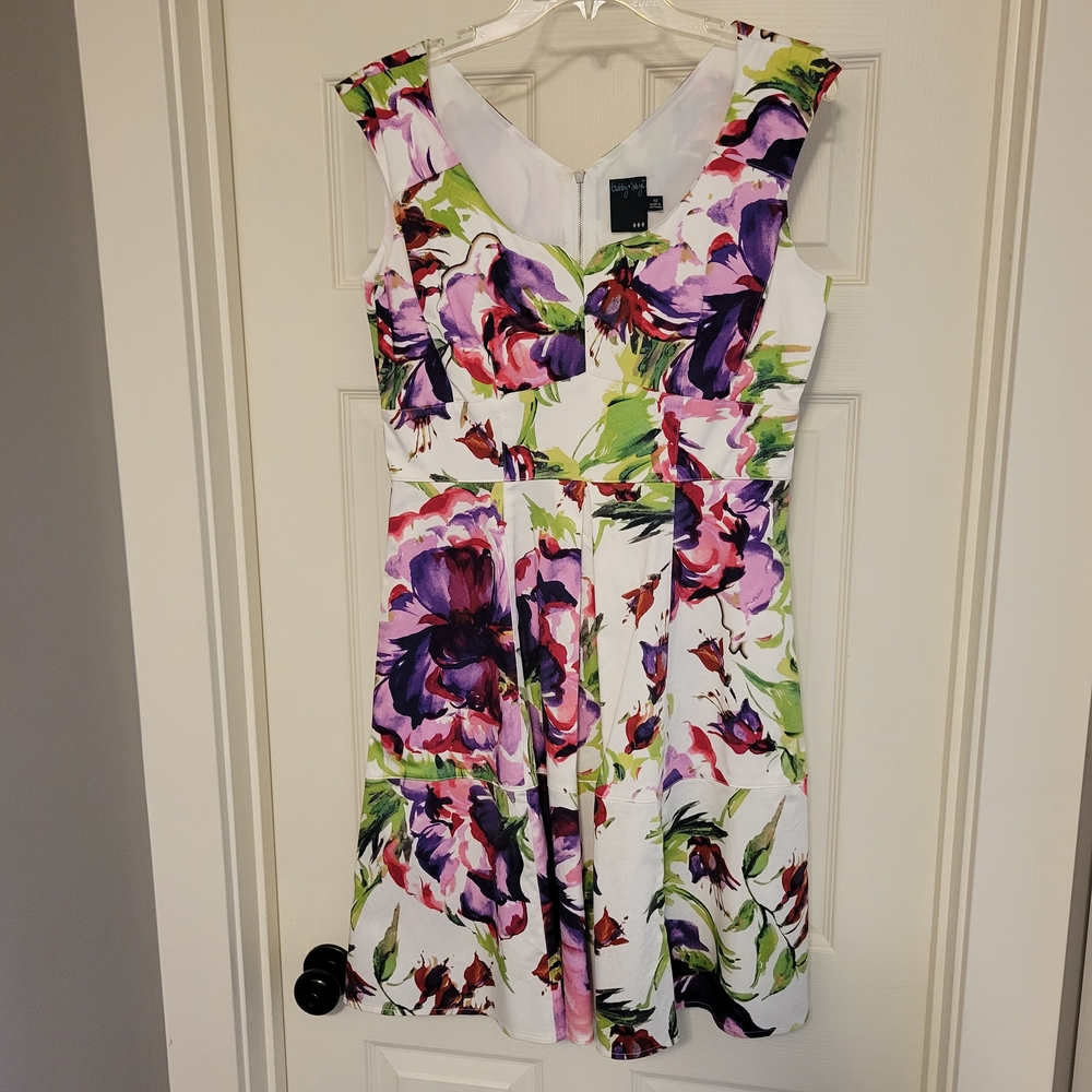 Gabby Skye Multicolor Floral Fit & Flare Dress